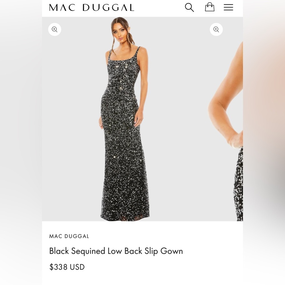 NWT - Mac Duggal 10705 Blk Sz 8